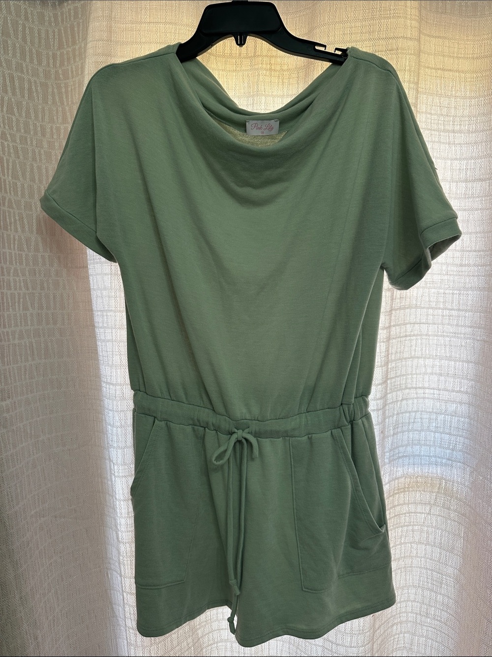 Sage Green Drawstring Romper